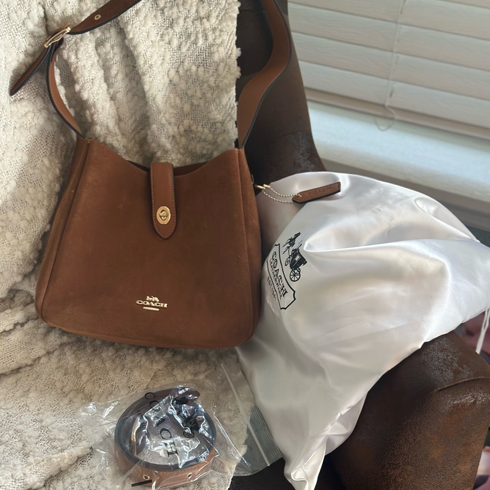 Coach Suede Hadley Convertible Crossbody